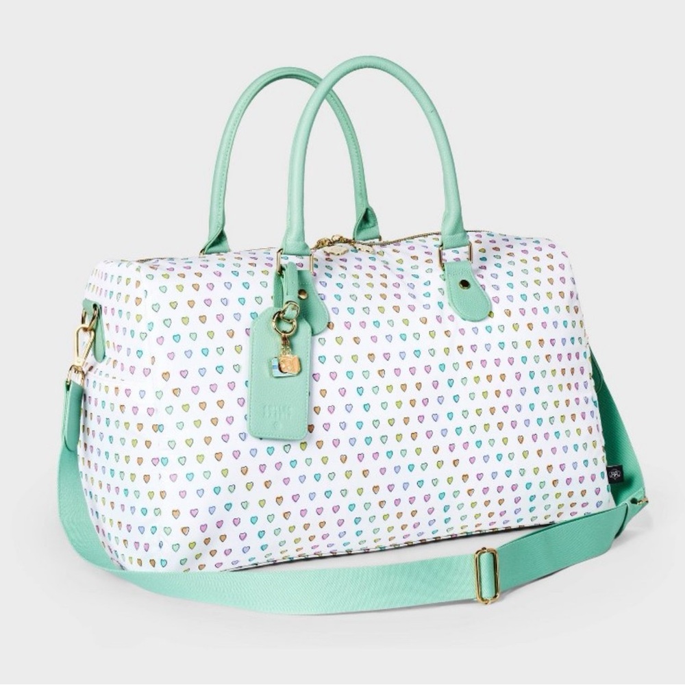 Roller Rabbit Mint Heart Print Weekender